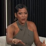 Tamron’s gray halter neck top and pants on E! News