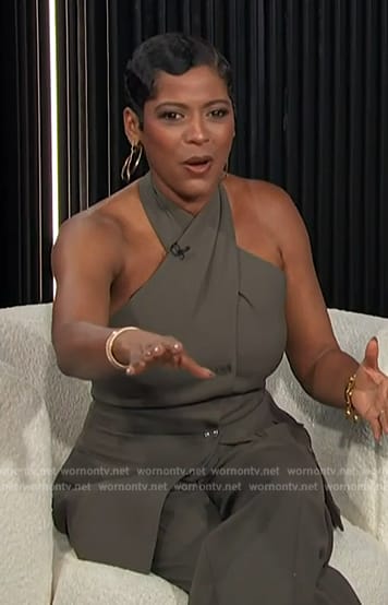 Tamron’s gray halter neck top and pants on E! News