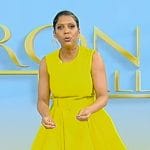 Tamron’s yellow belted dress on Tamron Hall Show