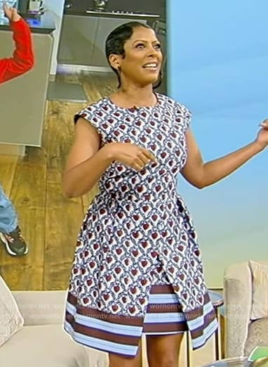 Tamron's heart print mini dress on Tamron Hall Show