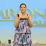 Tamron’s floral print tiered dress on Tamron Hall Show