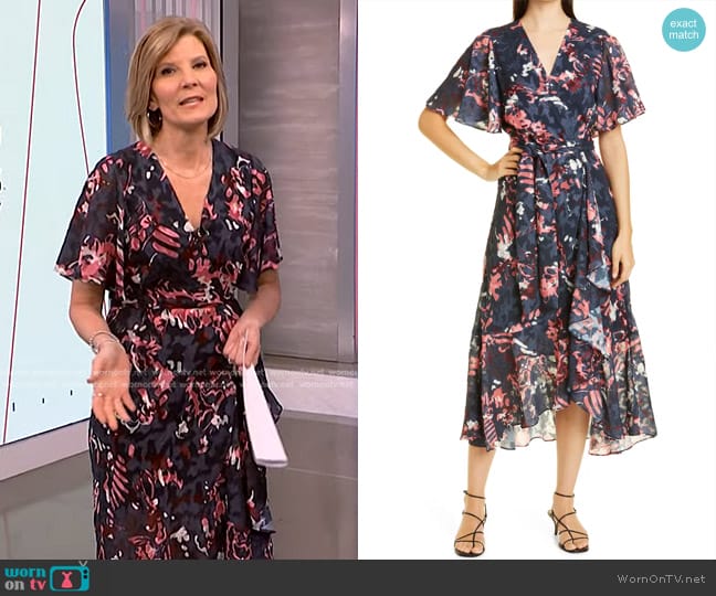 Tanya Taylor Blaire Floral High-Low Dress worn by Kate Snow on NBC News Daily