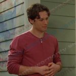 Tate’s red henley shirt on Days of our Lives