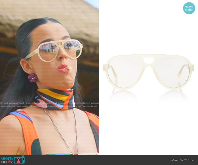 The Attico Jurgen Aviator-Frame Acetate Sunglasses worn by Katy Perry on American Idol