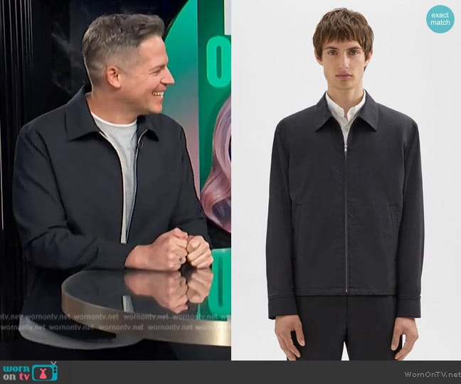 Theory Hazelton Zip Jacket in Stretch Wool worn by Jason Kennedy on E! News