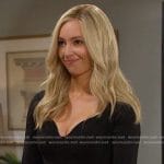 Theresa's black sweetheart sheath dress on Days of our Lives