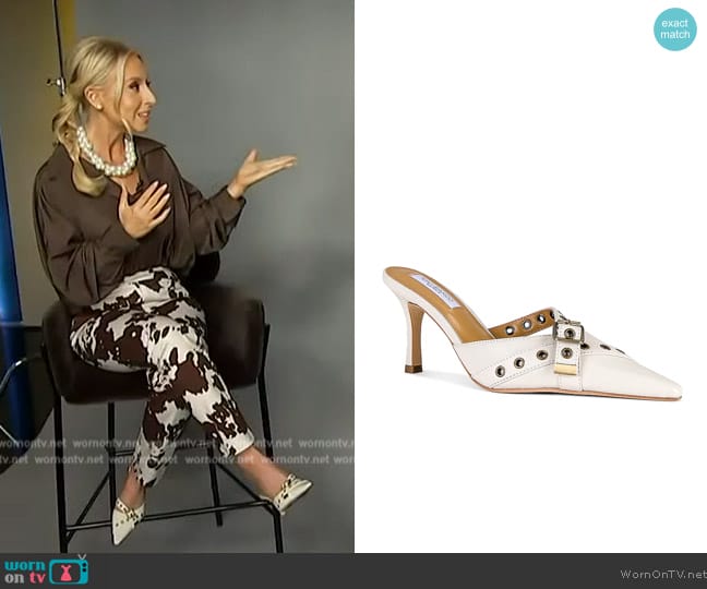 Tony Bianco Savoir Mule worn by Sydney Sadick on Access Hollywood