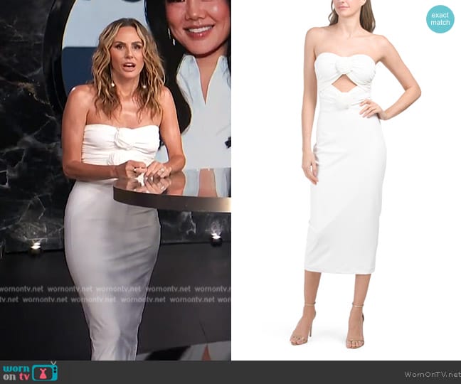 Torn by Ronny Kobo Selena Rosette Dress worn by Keltie Knight on E! News