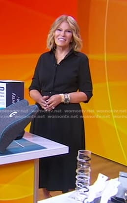 Tory's black poplin shirtdress on Good Morning America