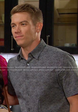 WornOnTV: Tripp’s black printed short sleeve shirt on Days of our Lives ...