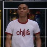 Tristan’s Chilis print tee on The Upshaws