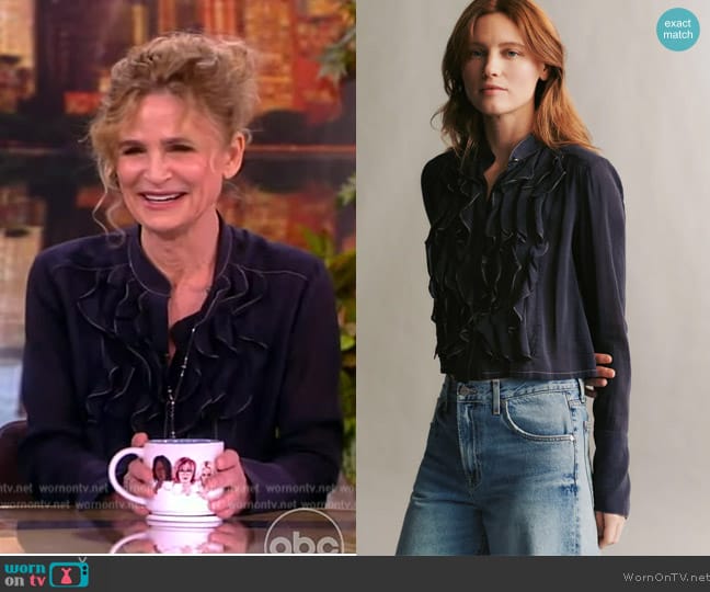 TWP Patti Shirt worn by Kyra Sedgwick on The View