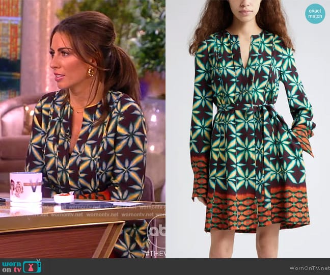 Ulla Johnson Daisy Mixed Print Long Sleeve Dress worn by Alyssa Farah Griffin on The View