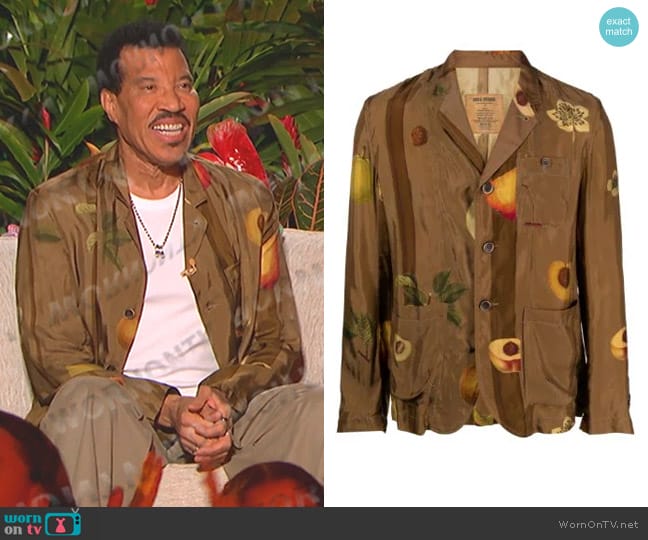 Uma Wang Fruit-Print Jacket worn by Lionel Richie on American Idol