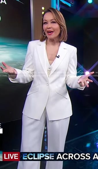 Eva’s white blazer and pants on Good Morning America