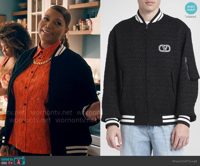 Valentino Garavani Lurex Boucle Bomber Jacket worn by Robyn McCall (Queen Latifah) on The Equalizer