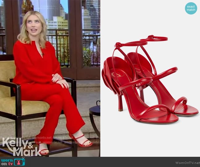 Valentino Roserouche Sandals 1959 in Calfskin worn by Emma Roberts on Live with Kelly and Mark