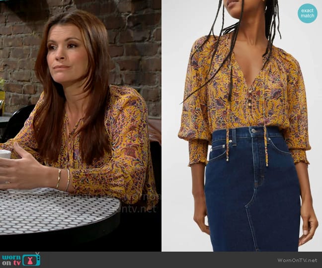 Veronica Beard Amato Top worn by Chelsea Lawson (Melissa Claire Egan) on The Young and the Restless