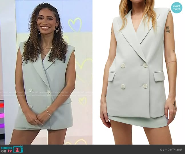 Veronica Beard Becca Longline Vest Top and Alida Crepe Skort worn by Elaine Welteroth on Today