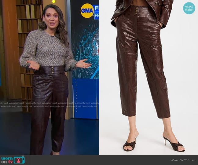 Veronica Beard Carabella Pants in Chicory worn by Ginger Zee on Good Morning America