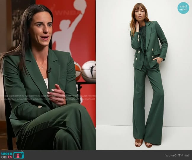 Veronica Beard Kona Dickey Jacket and Marbeau Pants worn by Caitlin Clark on Today