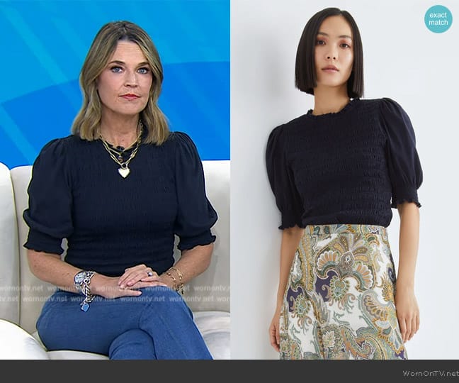 Veronica Beard Langston Top worn by Savannah Guthrie on Today