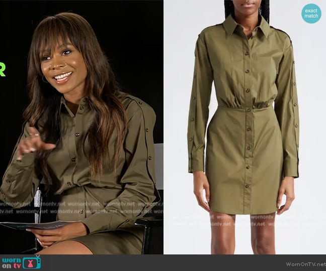 Veronica Beard Rae Poplin Minidress worn by Zuri Hall on Access Hollywood