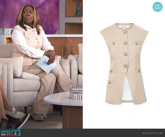 Veronica Beard Tamara Vest worn by Sheryl Underwood on The Talk