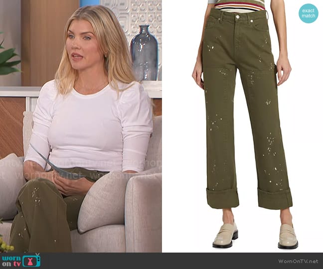 Veronica Beard Dylan Pants in Army worn by Amanda Kloots on The Talk