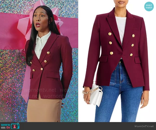 WornOnTV: Sofia’s burgundy blazer with gold buttons on Loot | Michaela ...