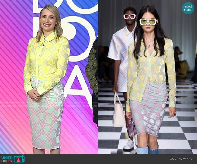 Versace Spring 2024 Collection worn by Emma Roberts on Today