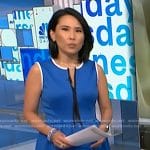 Vicky’s blue colorblock zip front dress on NBC News Daily