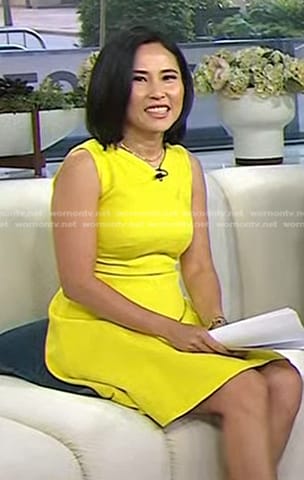 Vicky's yellow textured sleeveless dress on Today