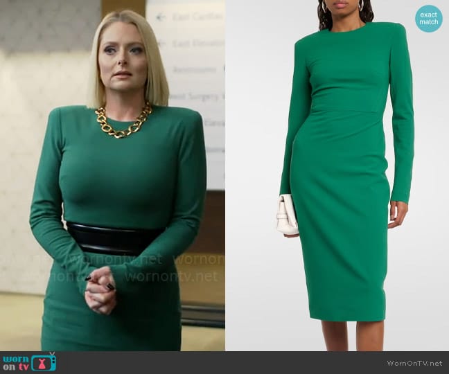 Lexi’s green long sleeve dress on Not Dead Yet