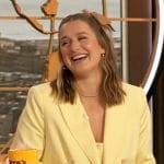 Victoria Garrick Browne’s yellow blazer on The Drew Barrymore Show