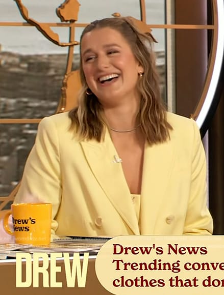 Victoria Garrick Browne's yellow blazer on The Drew Barrymore Show