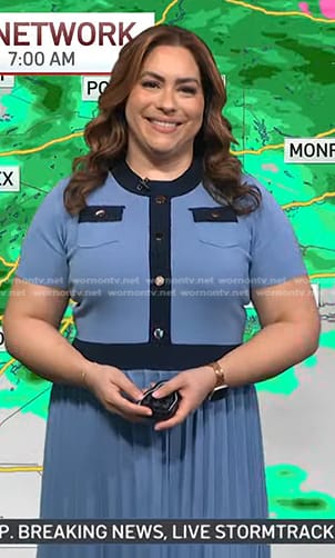 WornOnTV: Violeta Yas’s blue button detail knit dress on Today ...