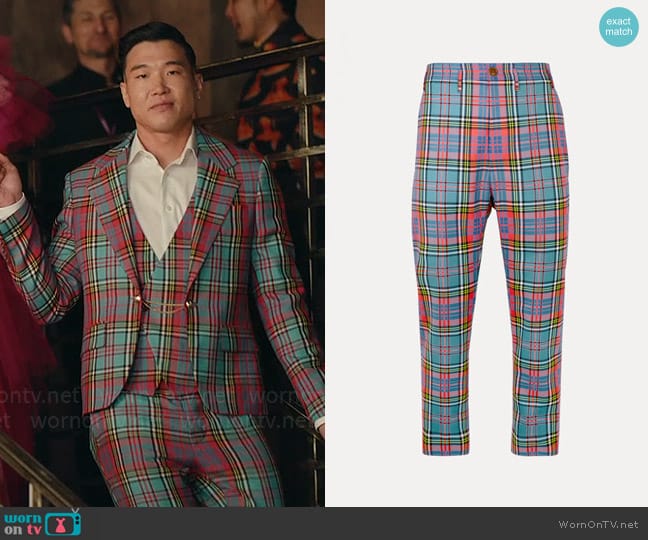 Vivienne Westwood Cropped cruise trousers worn by Nicholas (Joel Kim Booster) on Loot