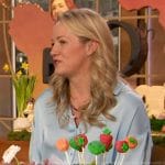 Wendy Naugle’s blue button down blouse on The Drew Barrymore Show