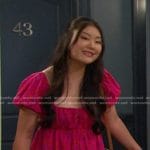 Wendy's pink floral romper on Days of our Lives