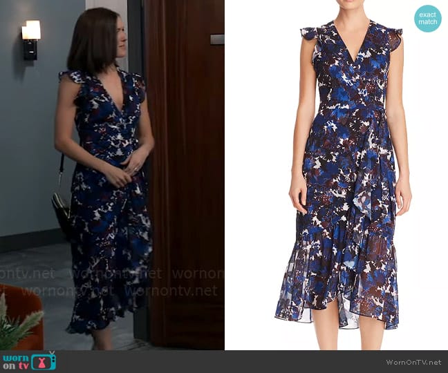 Whistles Williamsburg Printed Wrap Dress worn by Willow Tait (Katelyn MacMullen) on General Hospital