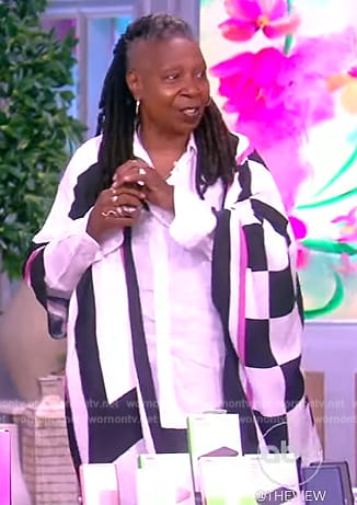 Whoopi’s check print kimono on The View