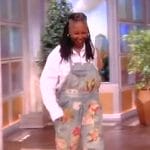 Whoopi’s floral print denim overalls on The View