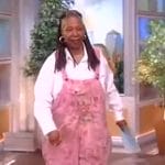 Whoopi’s pink floral print overalls on The View