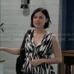 Willow’s black and white printed top on General Hospital