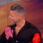 Wilson Cruz’s black floral print shirt on The View