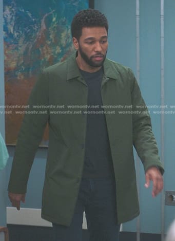 Winston's green jacket coat on Greys Anatomy