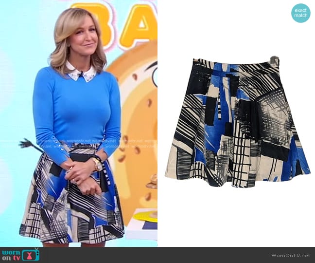 Xxi Abstract A-Line Mini Skirt worn by Lara Spencer on Good Morning America