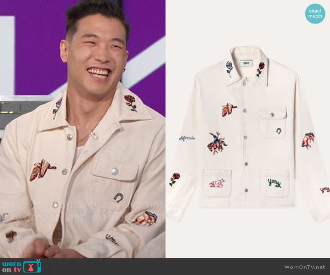 YONY Western Embroidered Chore Jacket worn by Joel Kim Booster on The Talk