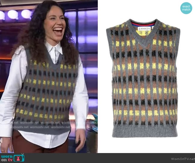 Zankov Chunky-knit sleeveless jumper worn by Sue Bird on The Kelly Clarkson Show